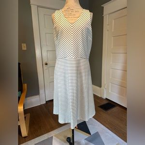 LOFT Black and White Striped Dress